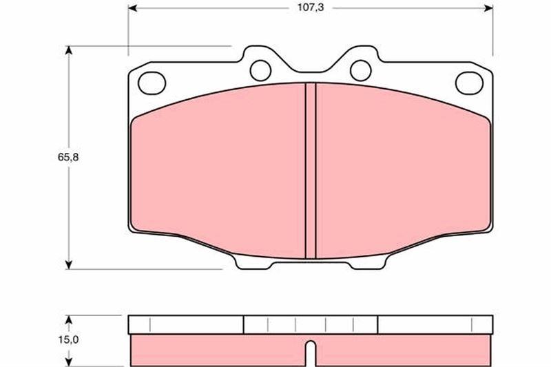 FREN BALATASI ON 107 mm TOYOTA LAND CRUISER B70 TOYOTA HILUX 85- - TRW - OEM 0446560040