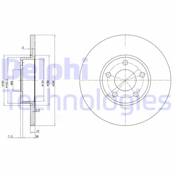 FREN DİSKİ (ÇİFTLİ PAKET). DELİKSİZ ÖN AUDI 100. A4. A6 1991 > 11/2000 - DELPHI - OEM 4A0615301B