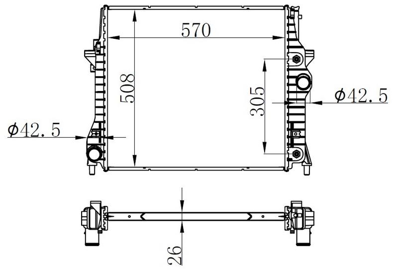 RADYATOR BRAZİNG AT(570X508X26) JAGUAR STYPE V6 3.0 66708 - ORIS - OEM XR847964