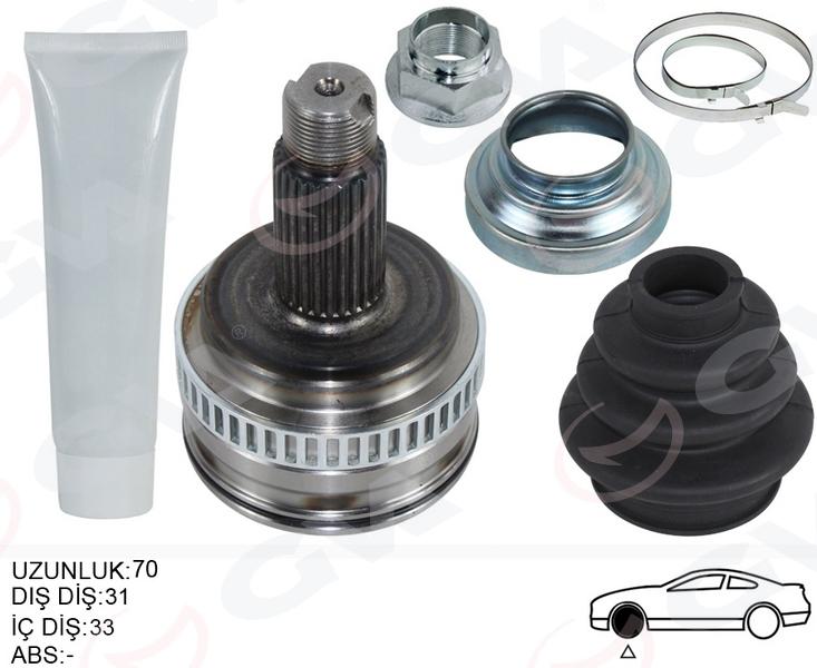 AKS KAFASI DIŞ SAĞ/SOL BMW E81 E87 E90 E92 E93(119MM) - GVA - OEM 33217547069