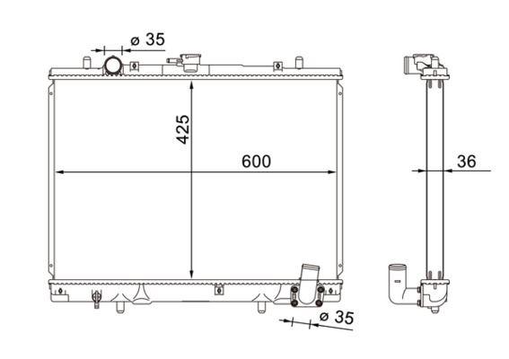 Kühlmittelkühler MITSUBI L200 09/96-07/01 - MAHLE