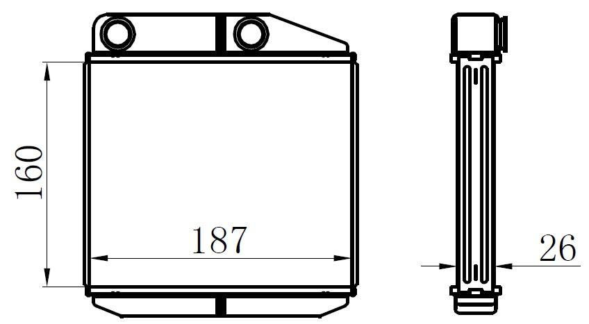 KALORİFER RADYATÖRÜ CORSA D 06> CORSA E 14> ADAM 14> MITO-DOBLO III-LINEA-FIORINO-PRATICO- GRANDE PUNTO 1.2-1.3-1.4 (BORUSUZ TİP) - GM - OEM 39033120