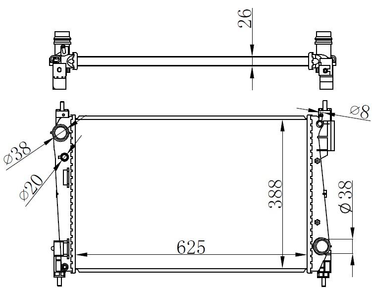 SU RADYATORU CORSA D 1.3 CDTI COMBO 1.4 1.6 2.0 CDTI - VALEO - OEM 1300296