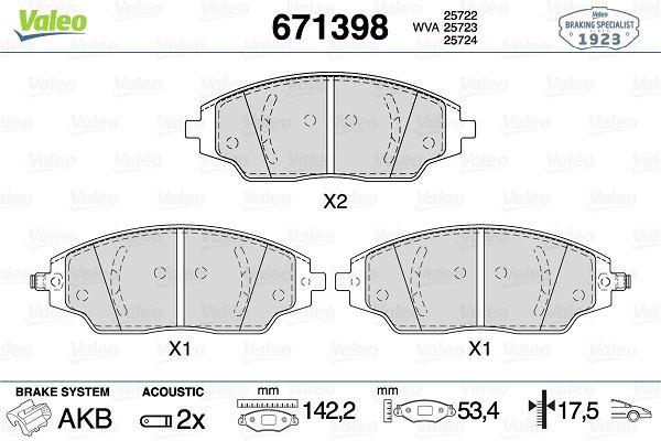 ÖN BALATA CHEVROLET AVEO SEDAN 1.2-1.4-1.6-1.3D 11 - VALEO - OEM 95231012