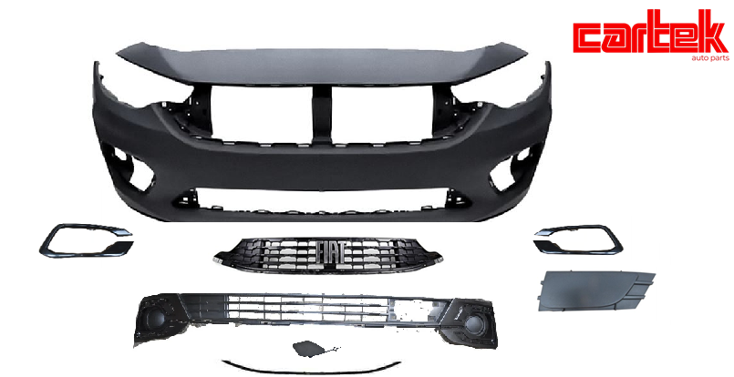 TAMPON ÖN EGEA 2021 TAKVİYELİ FULL SET SİSSİZ + GRİ CERCEVELİ 8 PARÇA - CARTEK - OEM 735750650