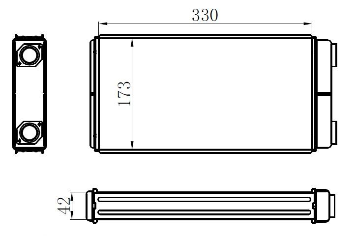 KALORİFER RADYATÖRÜ BRAZİNG MITSUBISHI PRESTİGE BUS (330X183X42) (OTO.-MEK.) - ORIS - OEM MC258788