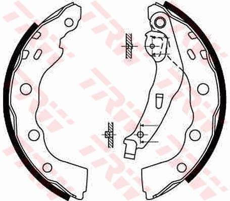 PABUCLU BALATA 203×39 mm MITSUBISHI CARISMA 95-98 - TRW - OEM MR249796