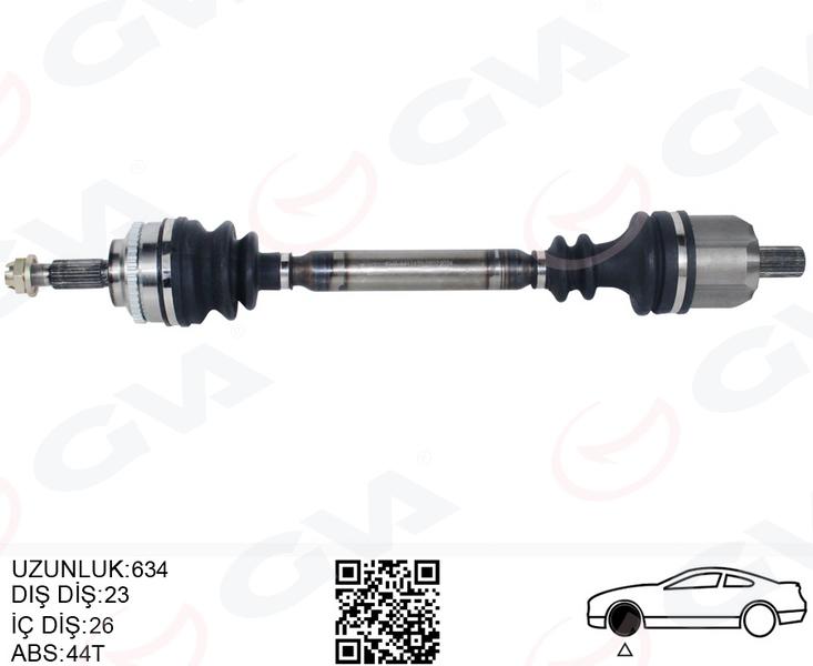 KOMPLE AKS SOL ON RENAULT MEGANE I (BA0/1) 1.6i 16v A-T ABSLI (96-03) - GVA - OEM 8200531861