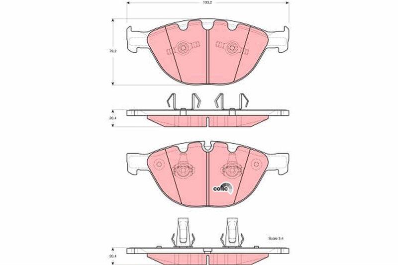 FREN BALATASI ON BMW E60 E61 E63 E64 E65 E66 — TRW GDB1558 - TRW - OEM 34116763652