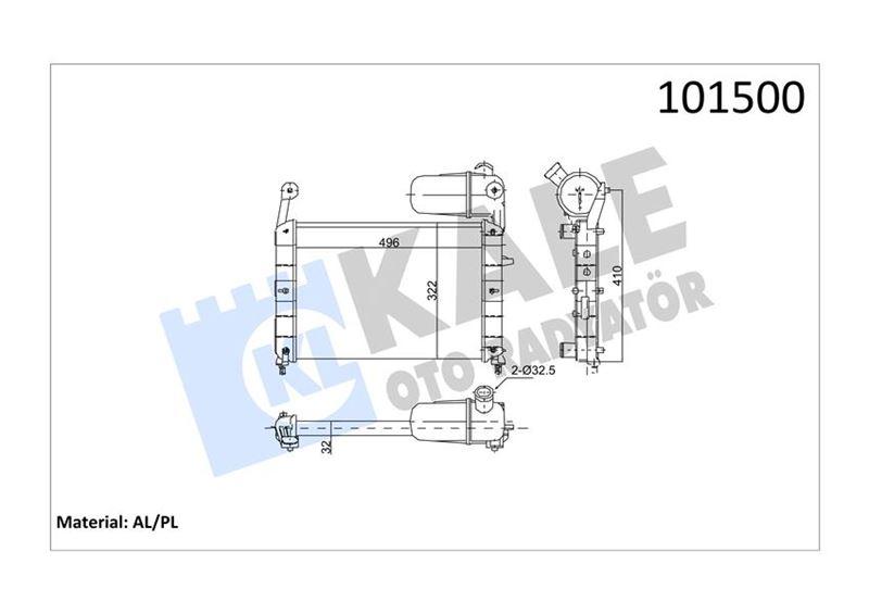 RADYATOR BIDONLU 1.6 8V TIPO TEMPRA - OPAR - OEM 46425435