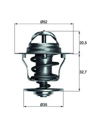 TERMOSTAT (88C)FOCUS 1.4I- 16V-1.6I 16V-1.8I 16V-1.8TDCI 98=> - MAHLE - OEM 89FF8575AA