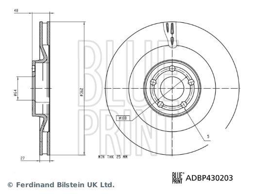 FREN DİSKİ ÖN FORD MUSTANG MACH-E 20> (ELEKTİRKLİ MODEL) - BLUEPRINT - OEM LJ9C