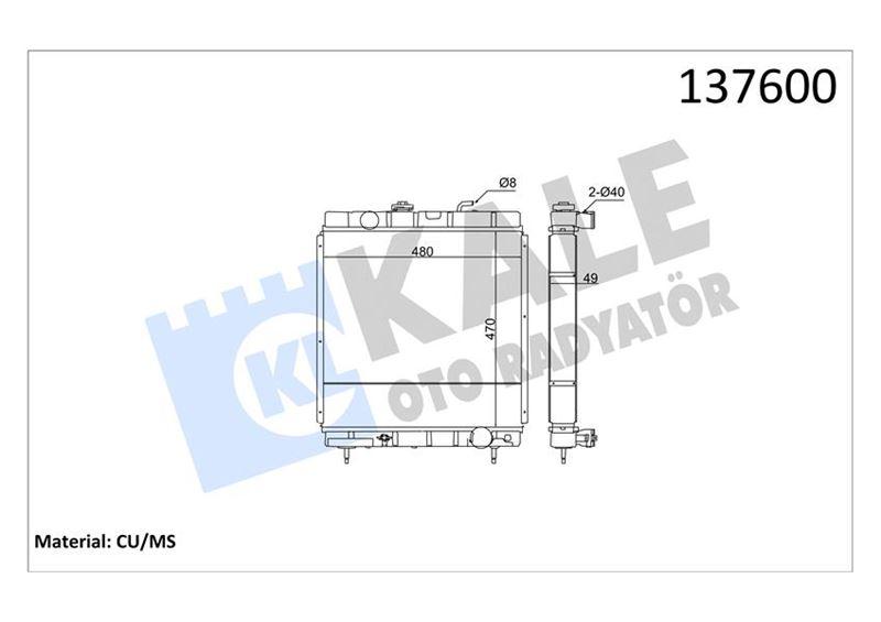 RADYATOR J9 YM TROPIK EKSTRA SISTEM 2 SIRA EXT - KALE - OEM P-60102