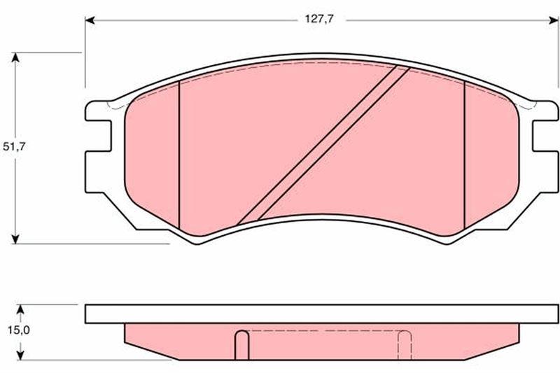 (x) ÖN BALATA NISSAN SUNNY 2.0 GT (90-95) - TRW - OEM 4106054C87
