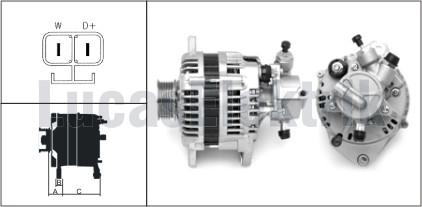 ALTERNATOR 12V 100A V.P. ISUZU COMBO MERIVA CORSA C ASTRA G 1.7CDTI / DTI - LUCAS - OEM 1204157