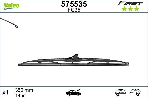SİLECEK SÜPÜRGESİ 35cm (x1) NORMAL TİP (FİRST) (ÜNİVERSAL) - VALEO - OEM BMP350
