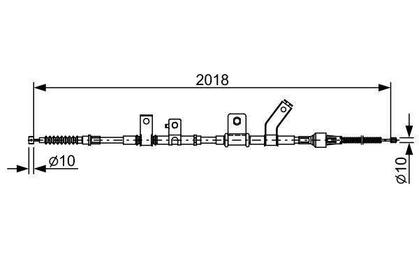 EL FRENİ KABLOSU SAĞ-ARKA MITSUBISHI L 200 / TRITON (KA_T. KB_T) 2005-2015 - TRW - OEM MN102417