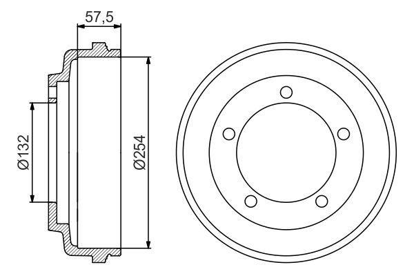 ARKA FREN KAMPANASI TARNSIT V185 01>06 Ö CEKER 2.0 TDCI - [254 / 59,5 MM] - BOSCH - OEM 1C1W1126AE