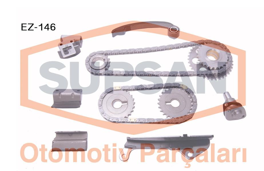 EKSANTRİK ZİNCİR SETİ NISSAN SUNNY 1,4L 1,6L GA14DS GA16DE N14 90-95 / NX COUPE 1,6L GA16DE B13 90-93 (12 PARÇA) - SUPSAN - OEM 1302853Y00