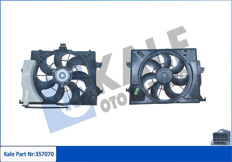 FAN MOTORU + DAVLUMBAZ HYUNDAI ACCENT BLUE 1.4L 1.6L G4FA G4FC benzinli 10-17 / KIA RIO 1,4L G4FA 11-17 (KLİMALI + SU DEPOLU) - KALE - OEM 253801R050
