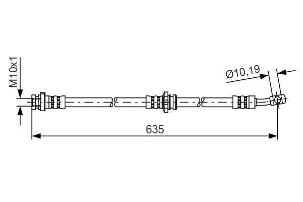 FREN HORTUMU SOL; ÖN. 635.00 MM - BOSCH