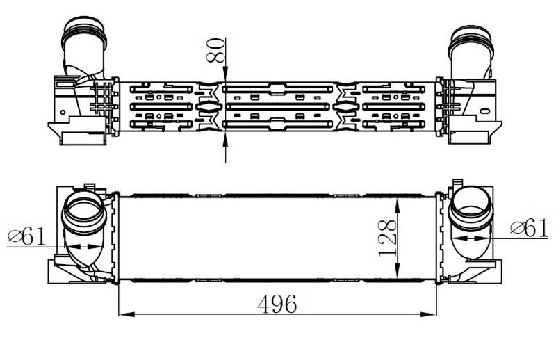 INTERCOOLER BRAZİNG INTERCOOLER (496X128X68) 96552 - ORIS