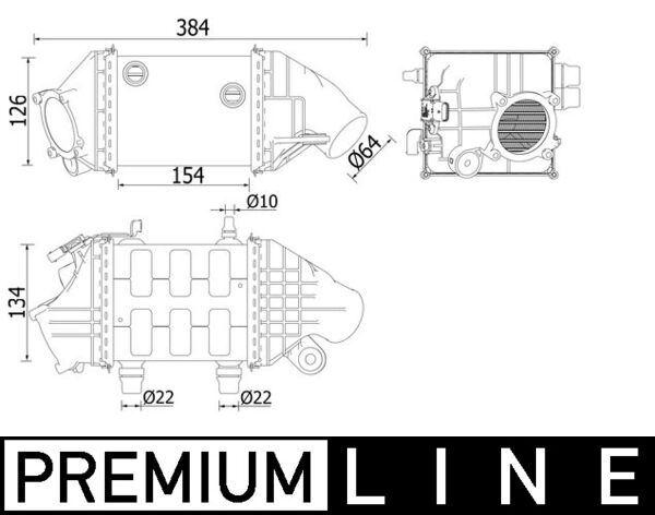 Ladeluftkühler BMW 5/6 (F06.F10.F12.F13) — MAHLE CI226000P - MAHLE