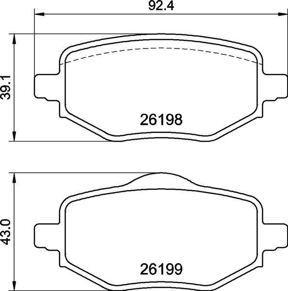 ARKA FREN BALATASI (OTOMATİK EL FRENİ) CORSA F-C4-208-2008-DS3 - BREMBO - OEM 1643574280