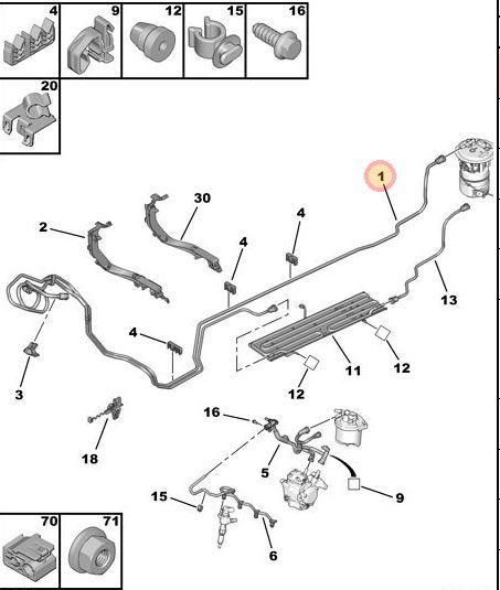 YAKIT HORTUMU (İKİLİ) PEUGEOT P508 1.6 HDI DV6C - PSA - OEM 1574.JE