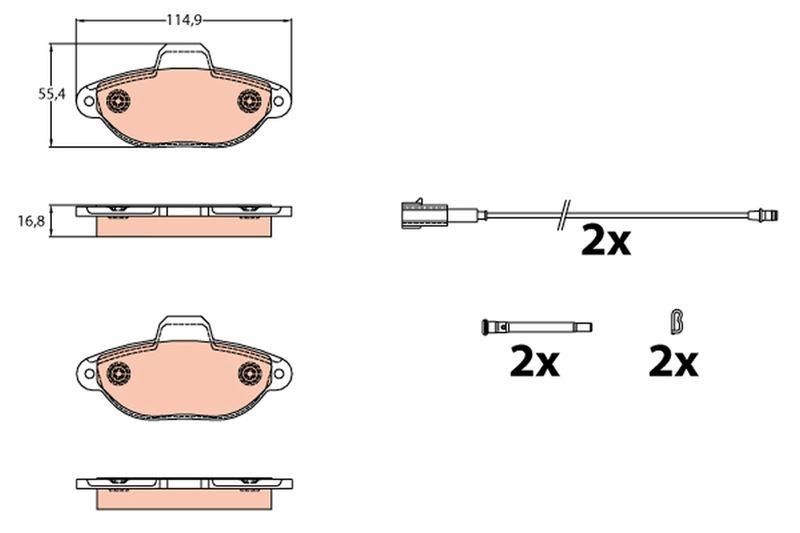 DİSK FREN BALATASI ÖN FIAT: 500 (312_) 2010->500 2007> - TRW - OEM 77365816