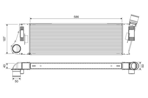 TURBO RADYATÖRÜ (INTERCOOLER) MGN II-SCENIC 1.5 DCI- 1.9 DCI (584x187x50) - VALEO - OEM 8200700172