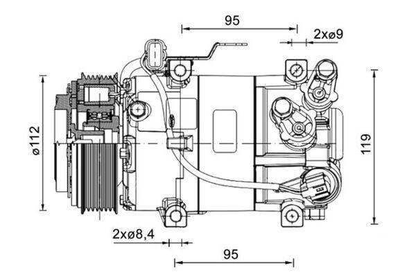 A/C-Kompressor HYUNDAI I10 1.0 TCI — MAHLE ACP1462000P - MAHLE