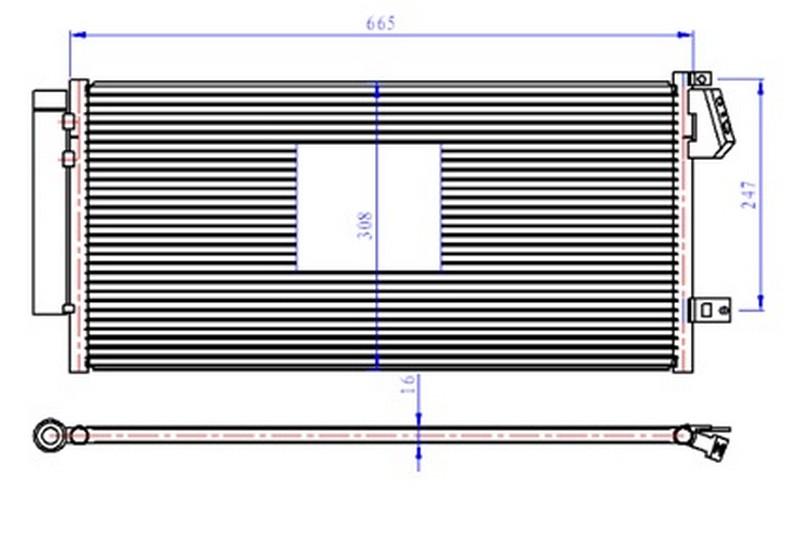 KLİMA RADYATÖRÜ FIAT DOBLO 10=> COMBO 12=> 1.3 DMTJ-1.6 DMTJ-2.0 DMTJ (669x293x16) - ORIS - OEM 51838048
