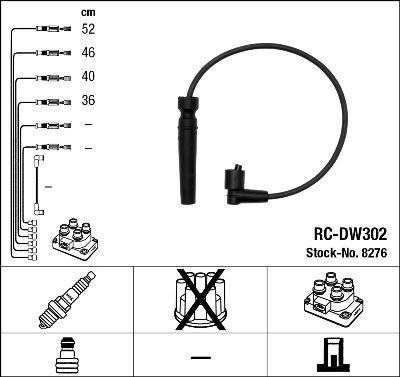 BUJİ KABLO TAKIMI (SETİ) CHEVROLET CRUZE-LACETTI-KALOS-AVEO-REZZO-NUBIRA 1.6 1.4 16V DOHC - NGK - OEM 96450249