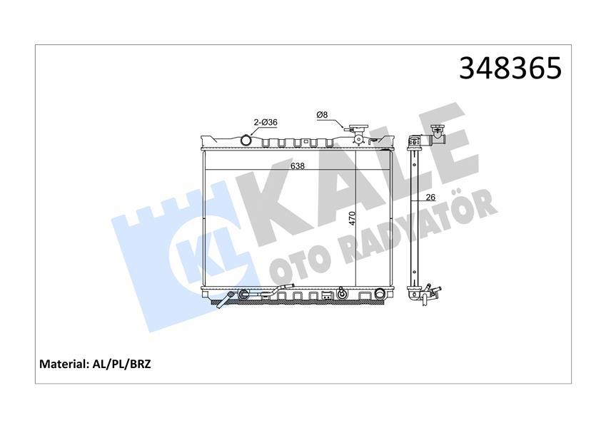 RADYATOR SORENTO I (AT) AL PL BRZ - KALE - OEM 253103E730