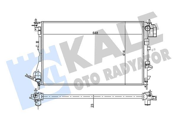 SU RADYATORU VECTRA C-SIGNUM 1.6-1.8 16V 02=>(AC+KLIMASIZ+MEK) (AL/PL/BRZ) (650X415X23) (MANUEL) - KALE RADYATOR - OEM 95524868
