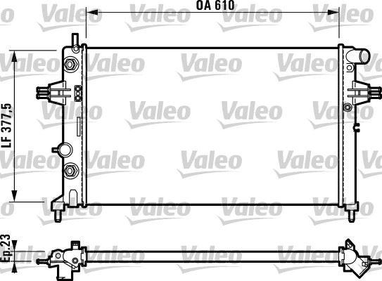RADYATÖR ASTRA G-ZAFIRA 1.4 16V-1.6 16V-1.8 16V-2.0 16V-2.2 16V (AC+KLİMASIZ+MEK+OTOM)(610x377.5x23) - VALEO - OEM 93177121
