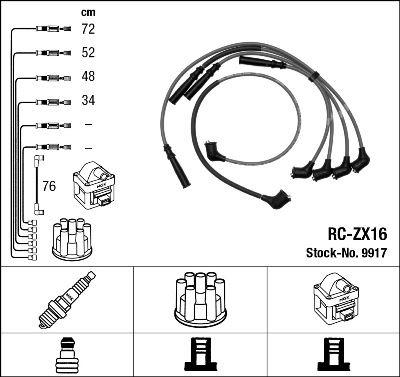 BUJİ KABLOSU MAZDA 626 1.6L F6 (GD kasa) 89-91 2.0L FE (GD kasa) 89-91 (RC-ZX16) - NGK - OEM 8BGA18140A