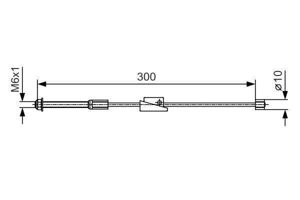EL FREN TELİ ÖN FORD FIESTA FUSION (UZUNLUK: 300MM) - BOSCH - OEM 2S612853AC