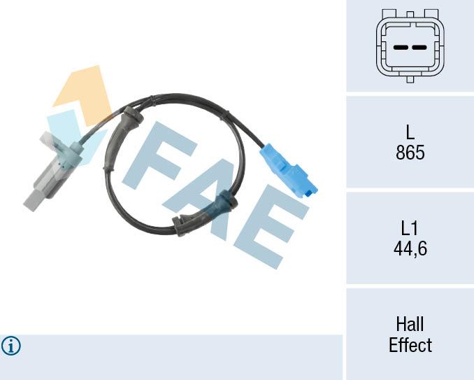 ABS DEVİR SENSÖRÜ ARKA PEUGEOT P206 09/02>03/07 - FAE - OEM 4545.A3