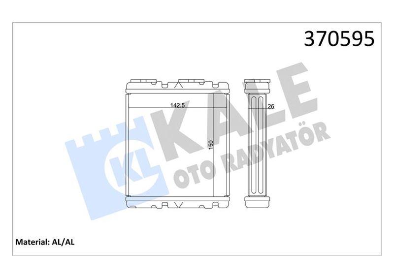 KALORİFER RADYATÖRÜ NISSAN SKYSTAR 2.5L YD25DDTİ D22 03-> - ALEMİNYUM - KALE - OEM 27140VK305