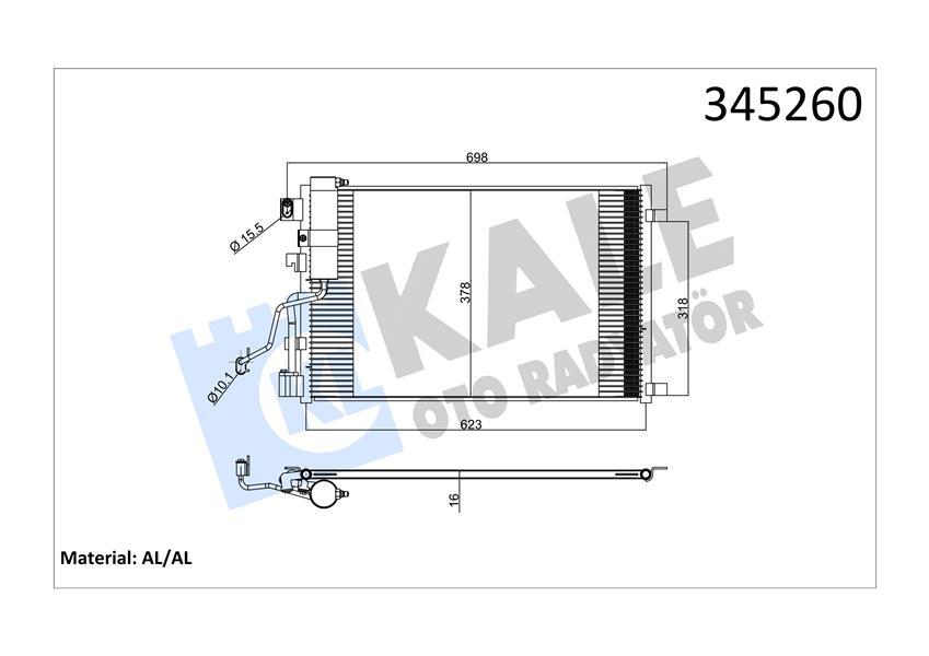 KLİMA RADYATÖRÜ (KONDENSER) NISSAN QASHQAI 1,5L K9K J10 06-13 - KALE - OEM 92100JD500