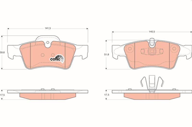 FREN BALATASI ARKA MERCEDES W164 X164 W251 W463 - TRW - OEM A0004219601