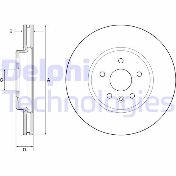 ÖN FREN AYNASI ASTRA K 15=> (16 İNÇ / 5 DELİK) (300x26x5DL HAVALI) - DELPHI - OEM 13515909