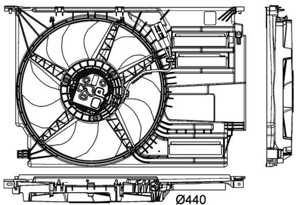 KOMPLE FAN 600W PREMIUM LINE BMW F45 F46 F48 F39 MINI F60 F56 F55 - MAHLE - OEM 17427617610