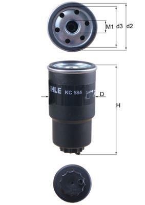 YAKIT FİLTRESİ Spin-on fuel filter — MAHLE KC584 - MAHLE
