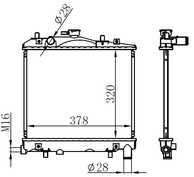 RADYATOR BRAZİNG MT(320X378X26)PRİDE 1.1/1.3 93- 62505 - ORIS - OEM 15200
