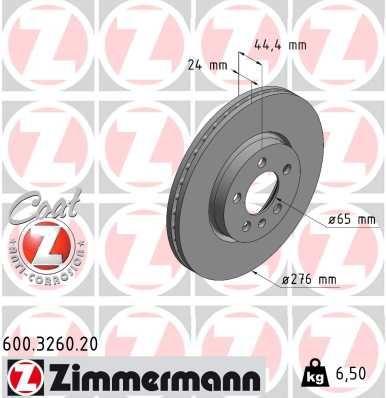 FREN DİSKİ ÖN VW-SKODA-SEAT-AUDİ-A1-ARONA-İBİZA-KAMİQ-SCALA-POLO-T CROSS-TAIGO 18> (276x24x5) - ZIMMERMANN - OEM 2Q0615301H