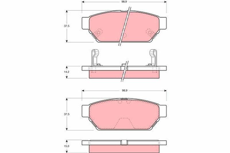 (x) ARKA BALATA MITSUBISHI CARISMA 1.6-1.8 (96-06) ABS`Lİ - TRW - OEM MB928314