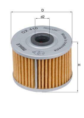YAĞ FİLTRESİ Oil filter element — MAHLE OX410 - MAHLE